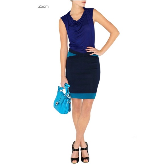 karen millen blue bodycon dress